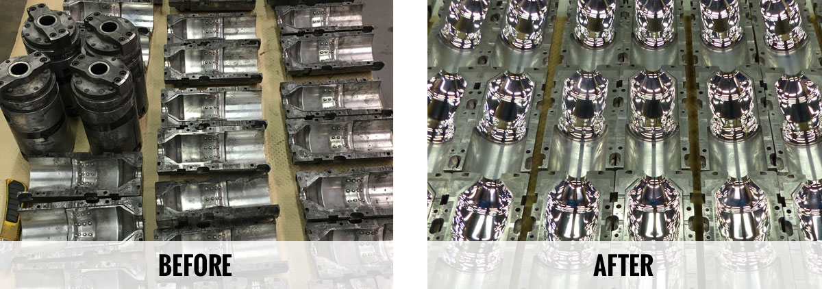 Mold refurbishment before and after